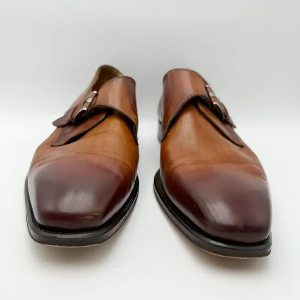 Magnanni Mens Marco ll Dress Monk Shoes US 11.5 Brown Leather EUC